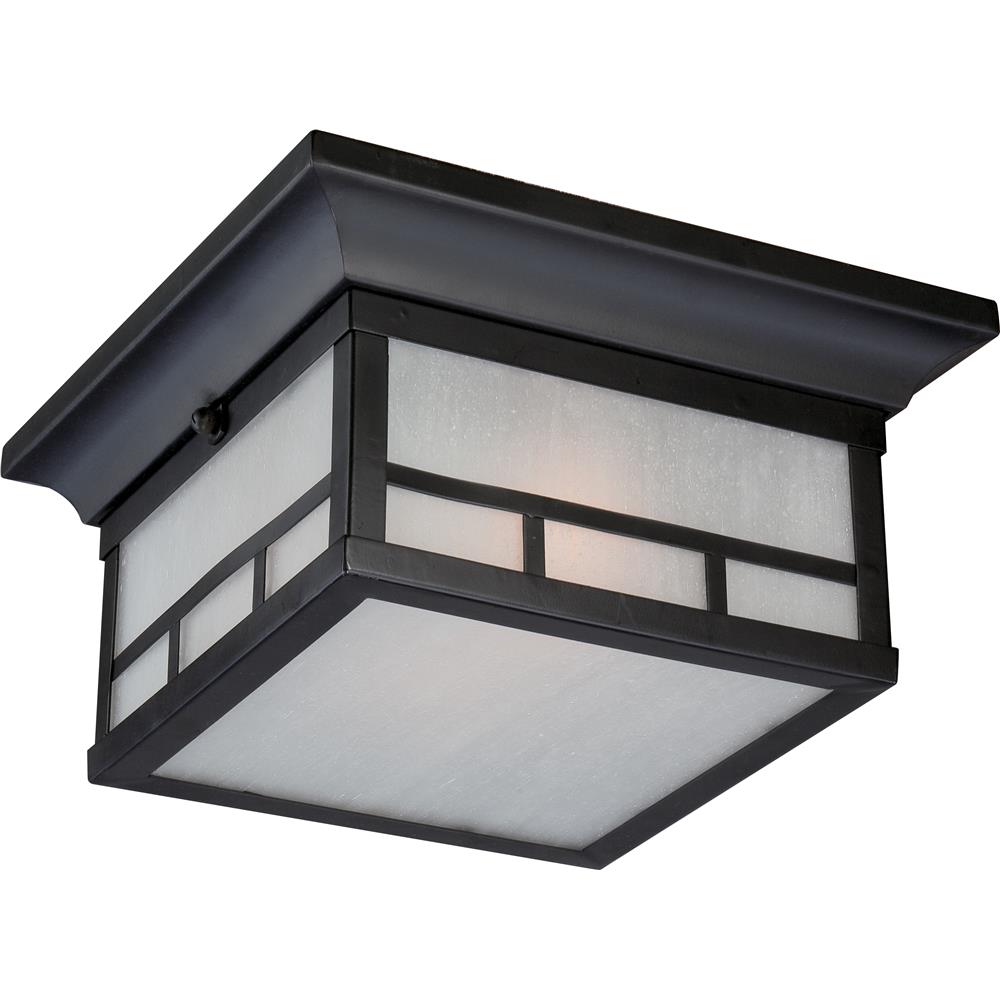 Nuvo Lighting 60/5606  Drexel 2 Light Outdoor Flush Fixture with Frosted Seed Glass in Stone Black Finish